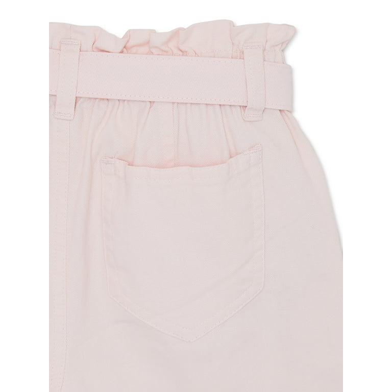 Paperbag Shorts in Cotton Gauze for Girls - pink light solid