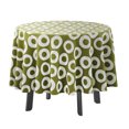 thumbnail image 1 of Vargottam Nappe d'Intérieur/extérieur Ronde 58 Pouces Nappe Ronde Imperméable Lingettes Patiotables - Housses de Table Printemps/été pour Cour Arrière Diffusables/barbecues/pique-Nique - Vert Olive, 1 of 8