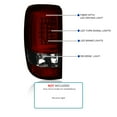 thumbnail image 5 of Spec-D Tuning Red Smoke LED Bar Tail Lights Compatible with 2000-2006 Chevy/GMC Suburban, Chevy Tahoe, GMC Yukon/Denali/XL, Left + Right Pair Assembly, 5 of 8