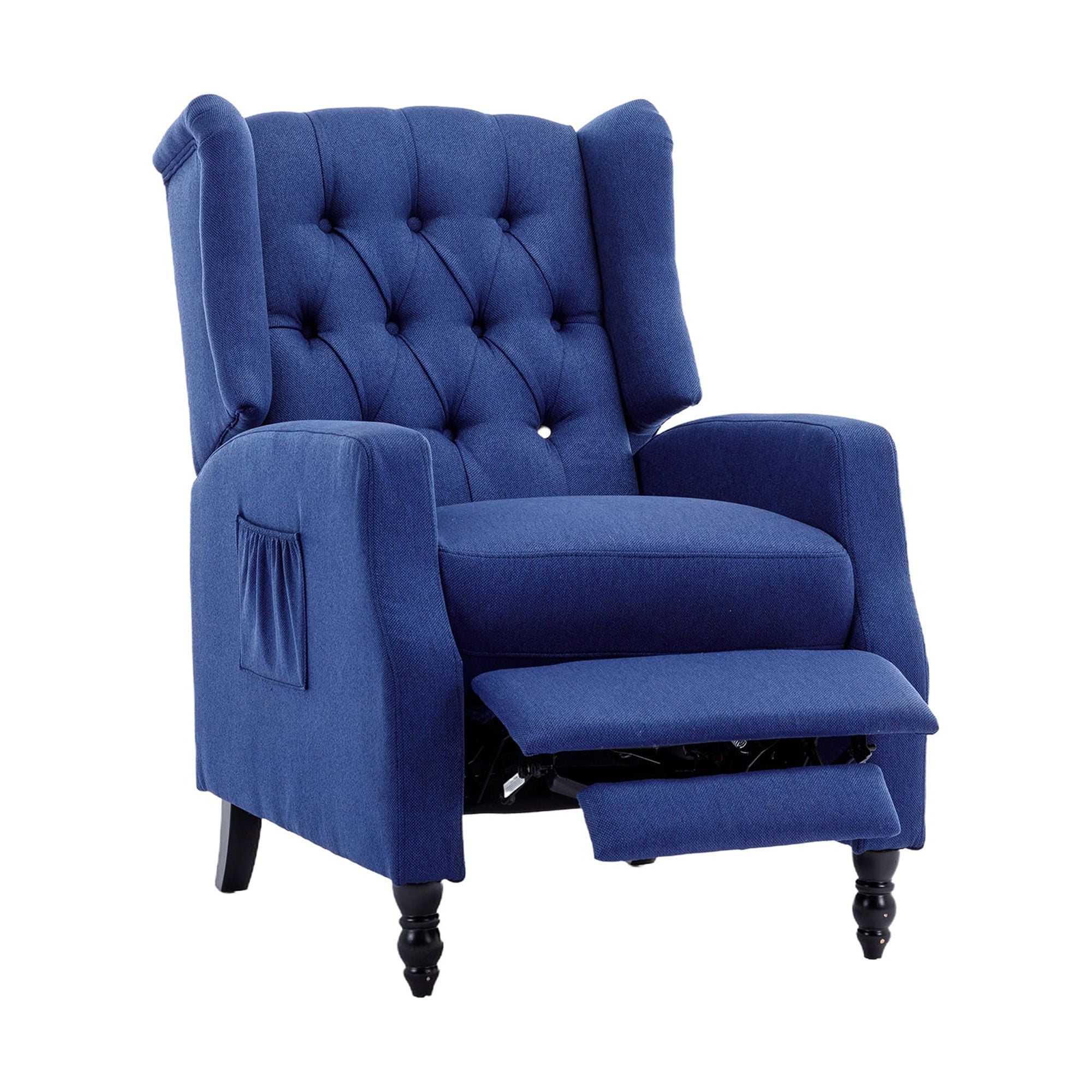 Kadyn Massage Recliner Chair, Fabric Recliner Sofa Home Theater Seating, Single Sofa Armchair Easy Lounge for Living Room, Blue