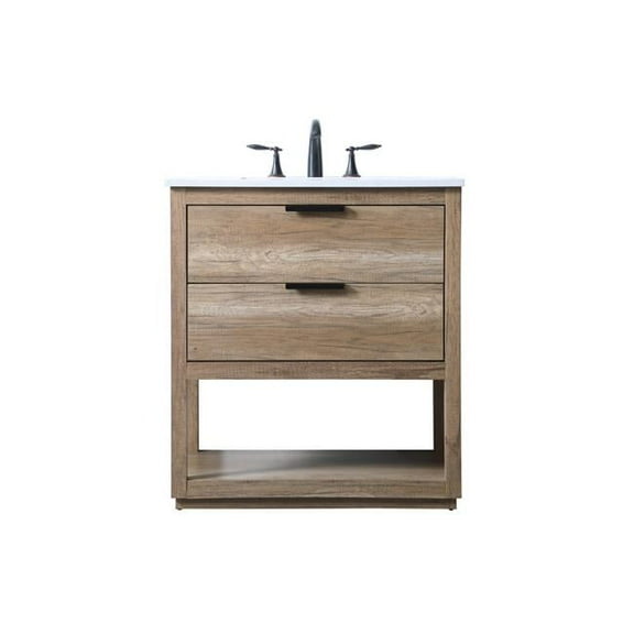 30 in. Single Bathroom Vanity, Natural Oak