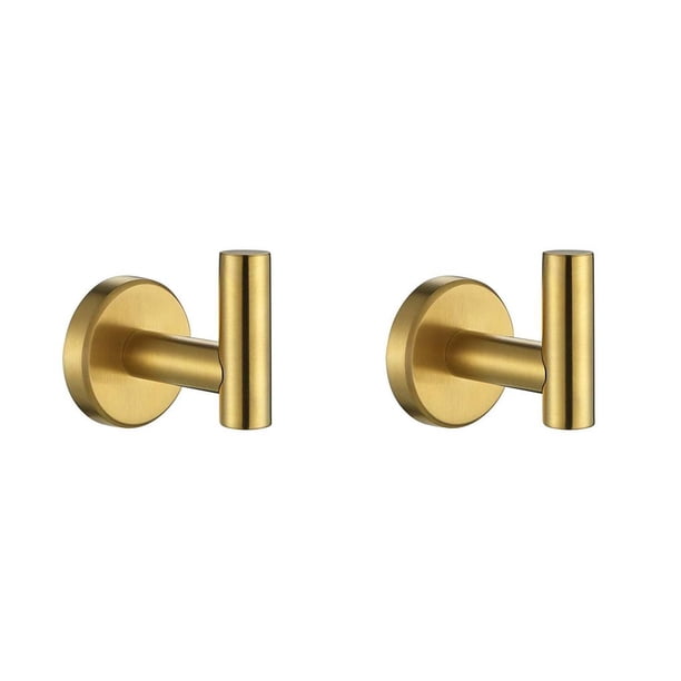 Matsuzay Ganchos para abrigos de acero inoxidable 304, gancho para toallas negro plateado dorado montado en la pared, herramientas duraderas a prueba de dorado 2piezas Matsuzay CBP185749