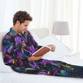 thumbnail image 6 of Sikiie Starry Night Iris Field Mens Pajama Set, Soft Warm Long Sleeve Sleepwear, Cozy Button-Down Pjs for Men-XX-Large, 6 of 7