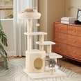 thumbnail image 2 of Gymax 40'' Multi-level Cat Tower w/Condo Padded Perch Bed Sisal Scratching Posts Ball Beige, 2 of 10