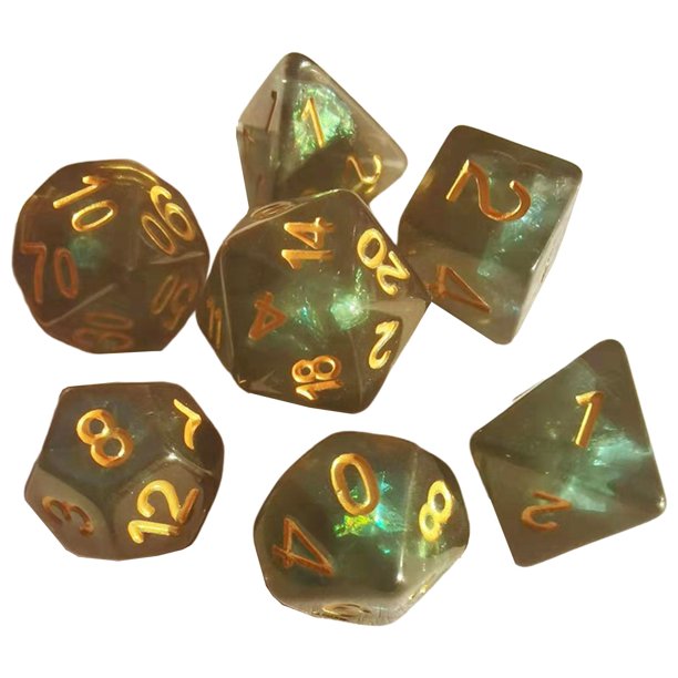 Juego de Dados DND Hechos a Mano Sunnimix 7 Piezas Gris