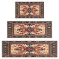 thumbnail image 3 of Bohemian Farmhouse Orange Vintage Boho Kitchen Mats for Floor 3PCS Cushioned and Non-Skid Washable Floor Backing Mat for Home Kitchen Decor or Office 17x30 +17x47+17×59 Inch, 3 of 4