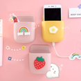 thumbnail image 4 of 1pc Cute Cartoon Bedside Mobile Phone Hanging Rack with Stationery Pen Office Storage Box & Makeup Brush Wall Hanging Rack, 4 of 5