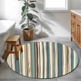 thumbnail image 3 of Boho Vertical Stripes 3FT Round Area Rugs for Living Room 111 Green Beige Simple Lines Ultra-Thin Non-Slip Round Rugs Machine Washable Low Pile Circle Carpet for Bedroom Kitchen Nursery, 3 of 9