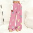 thumbnail image 2 of hotojiny Valentine's Day Fluffy Pajama Pants for Women Comfy Fuzzy Pj Bottoms Soft Winter Heart Lounge Trouser Fleece Sleepwear, 2 of 7