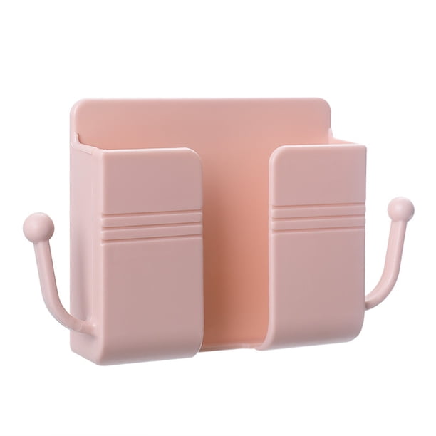 Caja de almacenamiento de tablero de control remoto de aire acondicionado de TV montada en la pared, soporte de carga para teléfono móvil, estante de almacenamiento, rosa, 3 uds. Sailing Electrónica