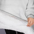 thumbnail image 3 of Oversized Wearable Blanket Hoodie,White Rose Gold Marble Pattern Sherpa Blanket Hoodie with Super Pockets,Super Warm Fuzzy Pullover for Women & Men, 3 of 6