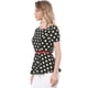 thumbnail image 3 of Blusa Peplum de Lunares de Manga Corta para Mujer con Cinturón Negro M Allegra K, 3 of 6