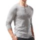 thumbnail image 1 of Blusa de manga larga para hombre, color sólido, informal, delgada, a la moda Pompotops oipoqjl2892, 1 of 4