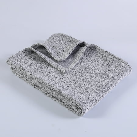 Mainstays Sweater Fleece Throw Blanket, 50u0022 x 60u0022, Gray