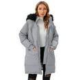 thumbnail image 6 of QIYAA Women’s Down Long Jacket Winter Coat Outwear Warm Puffer Fur Trim Hooded Coat Waterproof with Faux Fur Hood, 6 of 10