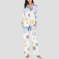 thumbnail image 5 of FDGIU Festive Christmas Pajama Set, Women's Printed Long Sleeve Pjs, Cozy Holiday Loungewear, 5 of 6