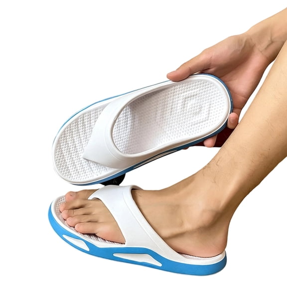 Arch Support Flip Flops for Men Women, Non Slip Odor Resistant EVA Thong Sandals, Wide Fit Beach Shower Slippers for Indoor Outdoor Summer Travel (Sky Blue, 42)