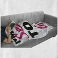 thumbnail image 6 of 60th Birthday Soft Flannel Fleece Throw Blanket, Hot Party Theme Funny Themed Being 60 Years Old Hand Written Words, Cozy Plush for Indoor and Outdoor Use, 60" x 80", Hot Pink and Black, by Ambesonne, 6 of 6
