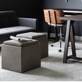 thumbnail image 4 of Simpli Home Rockwood 17 inch Wide Contemporary Cube Storage Ottoman with Tray in Distressed Slate Grey Vegan Leather, 4 of 7