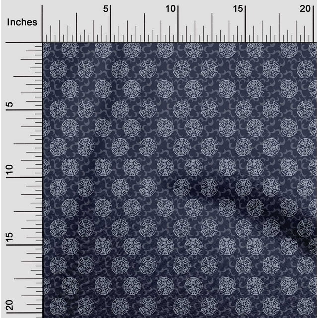 oneOone Cotton Flex Fabric Spiral Block Print Sewing Fabric BTY 40 Inch Wide