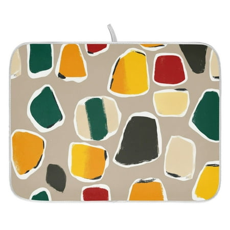 

Colorful Stone Patterns Dish Drying Mat for Kitchen Quick Drying Absorbent Soft Durable 18 x 24