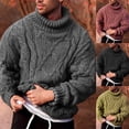 thumbnail image 1 of Farfi Moda Hombres Otoño Invierno Twist Braid Knit Suéter Turtle Cuello Jersey Pullover Light Green Farfi Suéter, 1 of 2