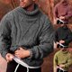 thumbnail image 1 of Farfi Moda Hombres Otoño Invierno Twist Braid Knit Suéter Turtle Cuello Jersey Jersey Black Farfi Suéter, 1 of 2