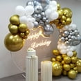 thumbnail image 2 of MOXMAY 127pcs Silver White Gold Latex Balloons Garland Arch Kit 18in 12in 10in 5in Chrome Metallic Balloons for Birthday Shower Wedding Party Decors, 2 of 3
