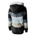 thumbnail image 4 of Musuos Autumn Winter Outwear Women Fleece Hooded Coats Warm Female Patchwork Zip-up Plush Jackets, 4 of 6
