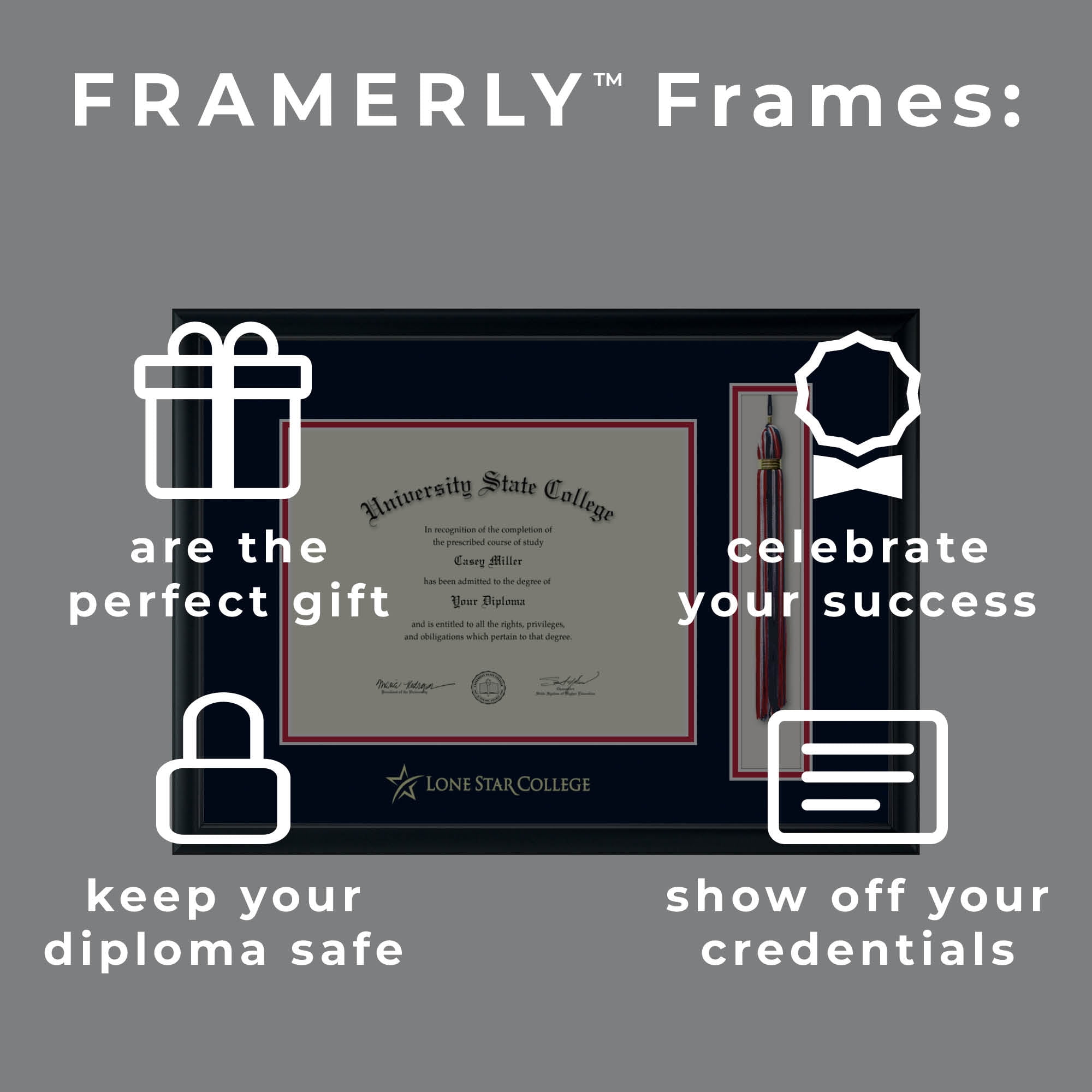 Lone Star College Tassel Diploma Frame, Document Size 11" x 8.5" -  Walmart.com