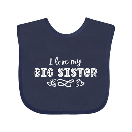 

Inktastic I Love My Big Sister with Hearts Gift Baby Boy or Baby Girl Bib