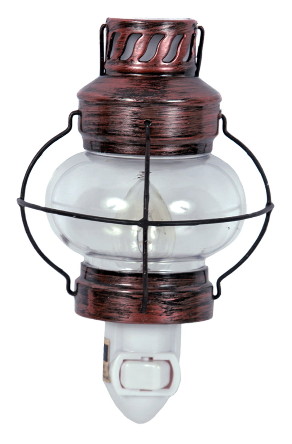 Bronzed Finish Camp Lantern Night Light Electric 7 Watt