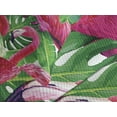 thumbnail image 4 of Ambesonne Flamingo Quilted Bedspread Set 3 Pcs, Retro Exotic Leaves, King Size, Pink Green, 4 of 5
