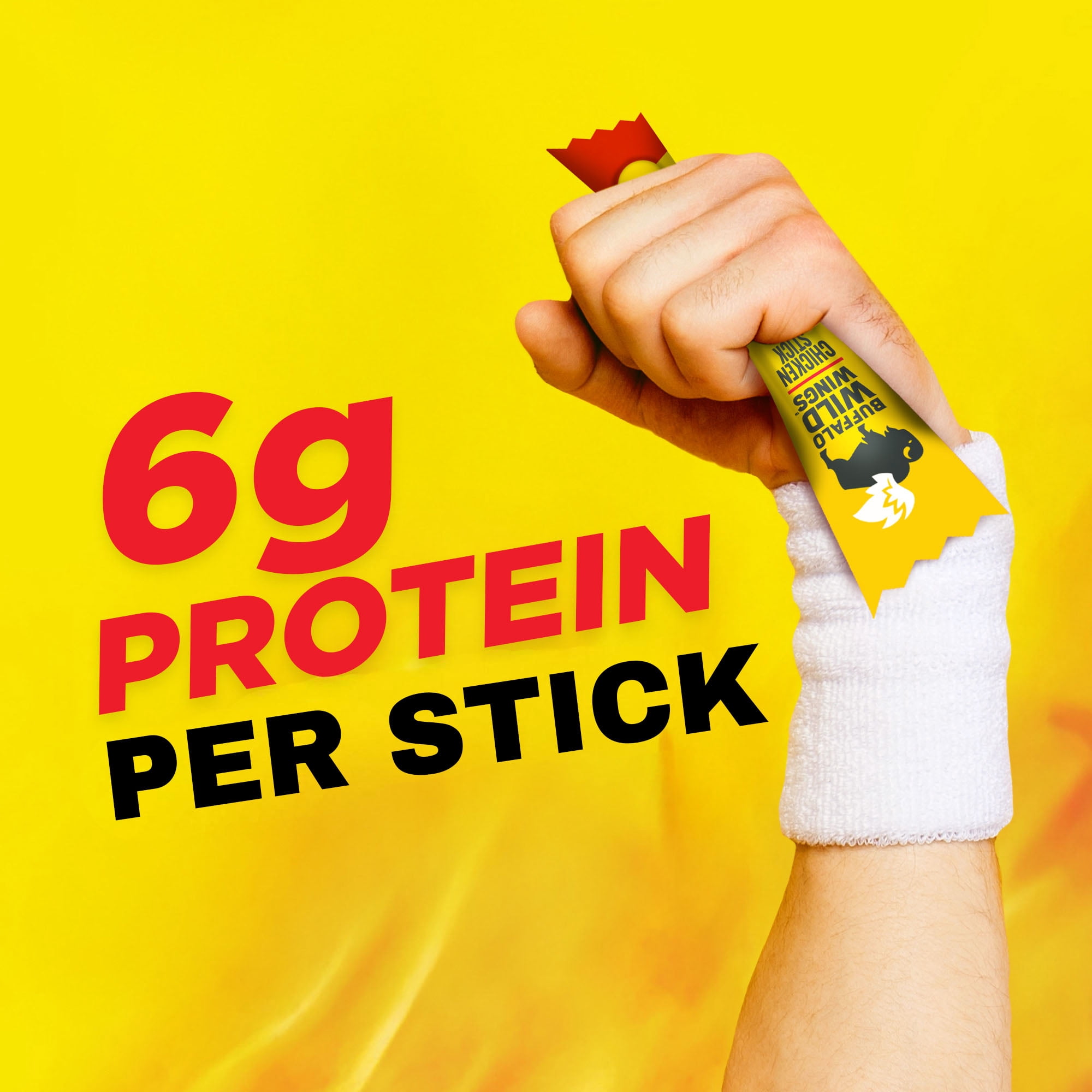 Slim Jim Giant Chicken Sticks, Buffalo Wild Wings Hot, 6g Protein per Stick, 0.97oz.