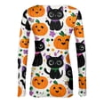 thumbnail image 5 of Halloween Shirts for Women Long Sleeve Slim Funny Pumpkin Ghost Tunic Tops Party Spring Day Crew Neck Ribbed Tee Tops White XXL, 5 of 6