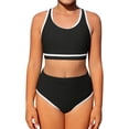 thumbnail image 4 of Mercatoo Bikini Swimsuit for Girls Tween Bathing Suits Summer 2 Piece Athletic Trendy Beach Swimsuits Solid Workout Sporty Swimwear, 4 of 4
