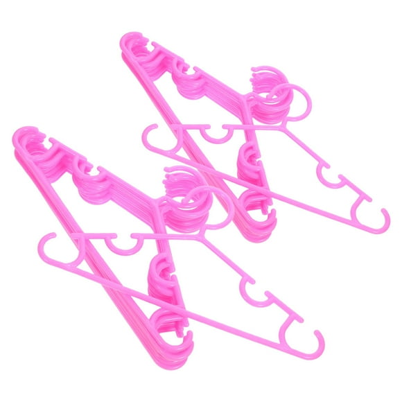 Phenofice 20Pcs Pink Candy Colored Non Slip PP Hangers for Baby Closet Organization 10.6x5.8x0.2in