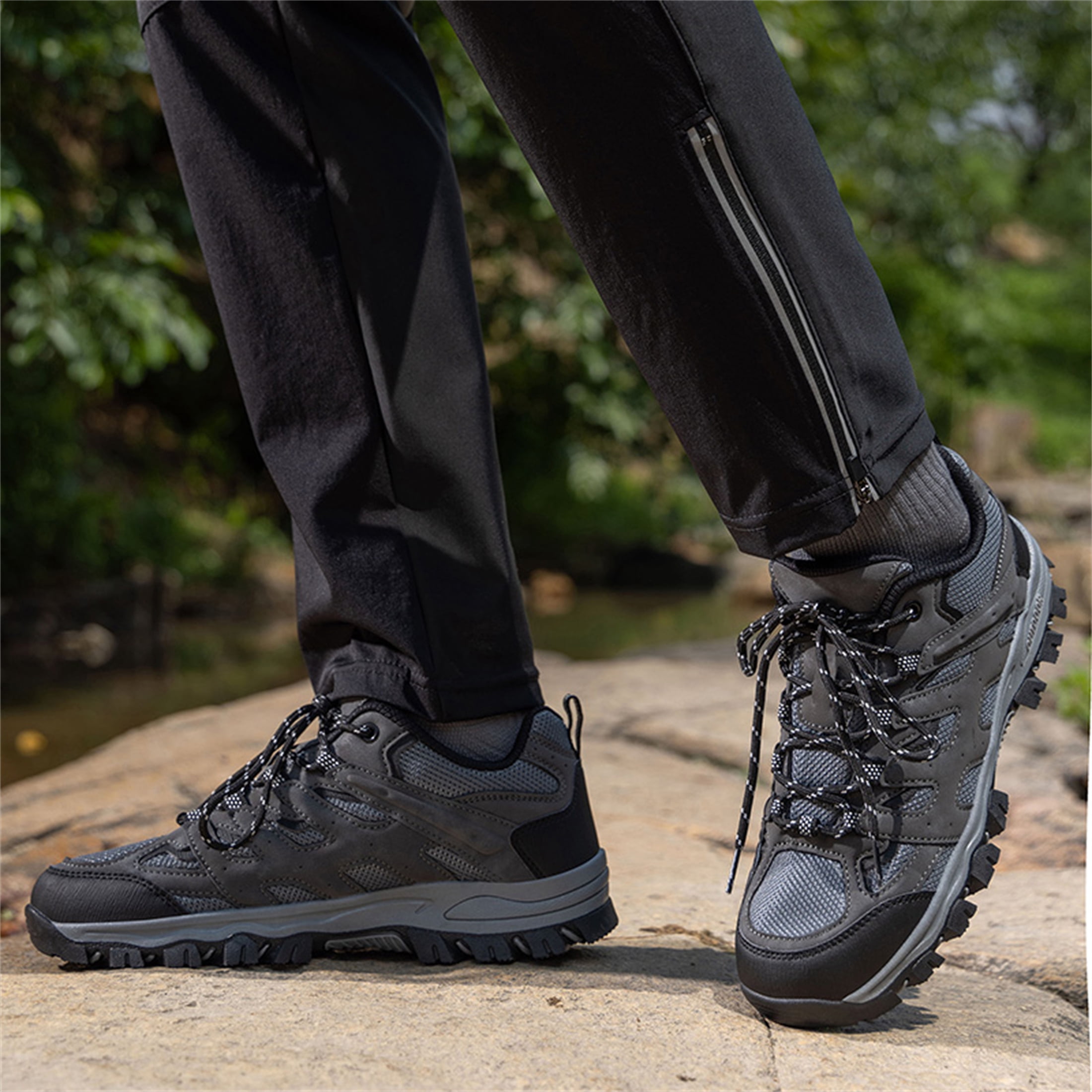 YOURDIARY Mens Outdoor Hiking Shoes Breathable Sneakers for Trail Walking Camping Work