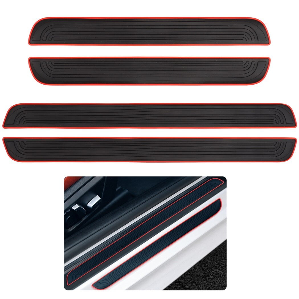 4Pcs Car Door Sill Plate Protectors, Car Door Entry Guards, Cover Scratch Protectors, Paint