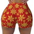 thumbnail image 2 of Naloa Christmas With Gold Snowflakes Biker Shorts for Women Seamless Scrunch Short Women’s Yoga Shorts for Gym Running Sport Shorts-Medium, 2 of 8