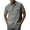 Grey, variant on Bcfgryg Mens Fashion Casual Solid Color Pocket Single Breasted Cotton And Linen Shirt Short Sleeve Top Men's Slim Fit Dress Shirts