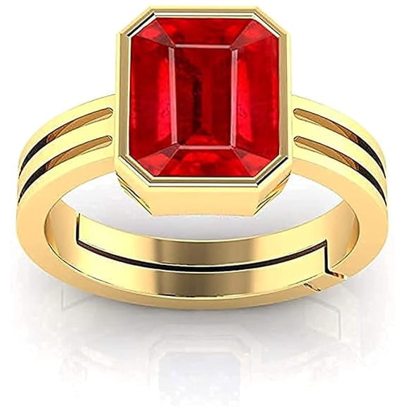 9.50 Carat Natural Ruby Stone Manik Ring Adjustable Panchdhatu Ring for Men & Women
