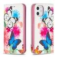 thumbnail image 7 of Dteck Case for Apple iPhone 12 mini 5.4-inch,Patterned Flip PU Leather Wallet Case Magnetic 3 Card Holder Slots with 1 Cash Pocket Protective Kickstand Shell Cover,Blue Butterfly, 7 of 7