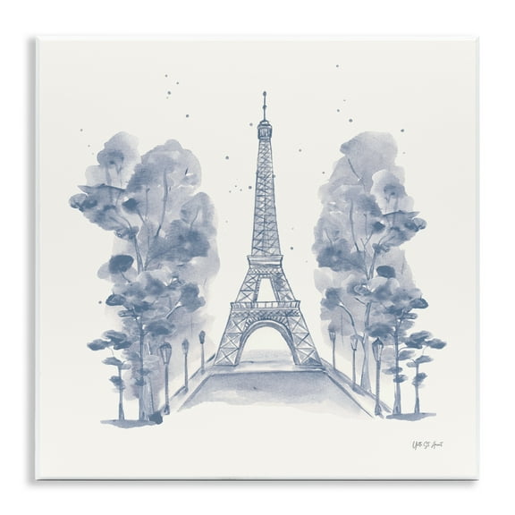 Stupell Industries Eiffel Tower Watercolor Buildings & Architecture Painting Unframed Art Print Wall Art, 12 x 12