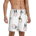 thumbnail image 2 of Logiee Bbaseball Dog Print Men's Pajama Shorts with Drawstring & Pockets,Sleep Shorts for Men,Sleepwear Bottoms,Elastic Waistband Loungewear-3X-Large, 2 of 6