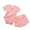 Pink, variant on Baby Girls Summer Solid Ribbed Short Sleeve Romper Bodysuit Shorts Set Outfits Young Girl Clothes 1-2 Years