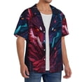 thumbnail image 4 of Honeii 's Cool Wolf Head for men's short-sleeved button-up collared shirt featuring a pocket, perfect for beach vacations, and travel adventures., 4 of 5