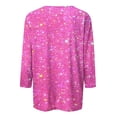 thumbnail image 4 of Womens Tops Short Sleeve Three Quarter Sleeve Sequin Print Fashionable Casual T Shirt Fashion Clothes Blouses Dressy Casual Women, 4 of 5