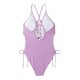thumbnail image 5 of MKLEKYY Trajes De Baños Women Sexy Lace Up 1 Piece Swimsuit Deep V Neck Bathing Suits, 5 of 6