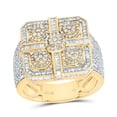 thumbnail image 4 of 10kt Yellow Gold 1 3/4 Cttw Natural Diamond Square Mens Ring, Men Size: 8-12, 4 of 4